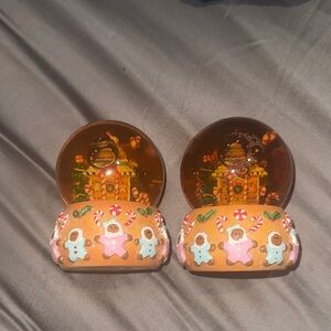 2pc Gingerbread House Snow Globes!!!